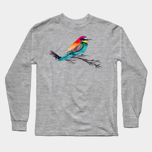 Exotic Bird Art Long Sleeve T-Shirt by Pixel Poetry